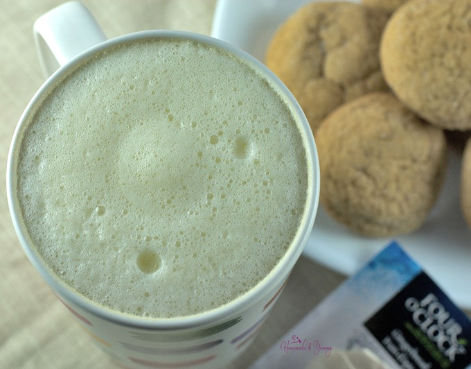 Holiday Tea Latte with some cookies