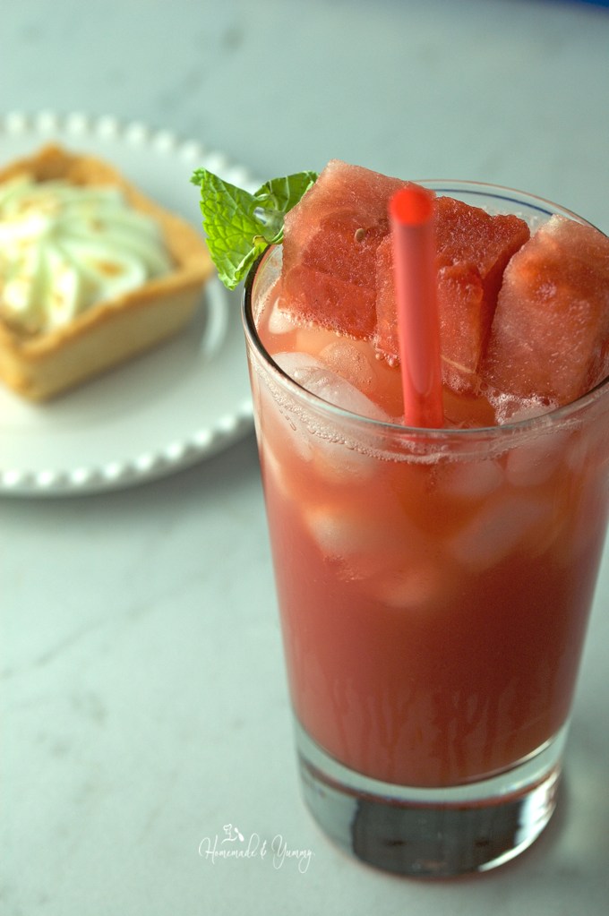 Blended summer cooler with watermelon.