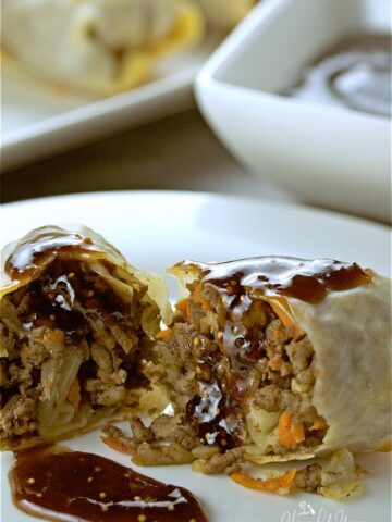 Baked Roccan Lamb Rolls combines the wonderful Moroccan flavours into an egg roll. Baked not fried for a healthier appetizer. | homemadeandyummy.com