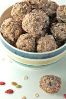 Superfood Trail Mix Bites are a no-bake, easy to make, nutritious snack. Perfect for “on the go” kids and adults. | homemadeandyummy.com