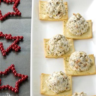 Green Lentil Mini Cream Cheese Balls are easy to make and party perfect. Add some interesting texture, taste and nutrition to your holiday appetizers. | homemadeandyummy.com #LoveLentils #Sponsored