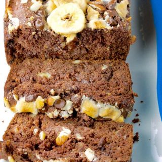 Decadent Rocky Road Chocolate Banana Bread is the perfect match with your afternoon latte. Humble banana bread kicked up a notch (or two). Moist, sweet and totally delicious. | homemadeandyummy.com