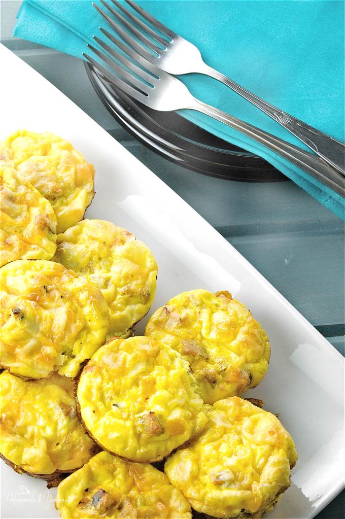 Baked Omelette Muffins on a plate.