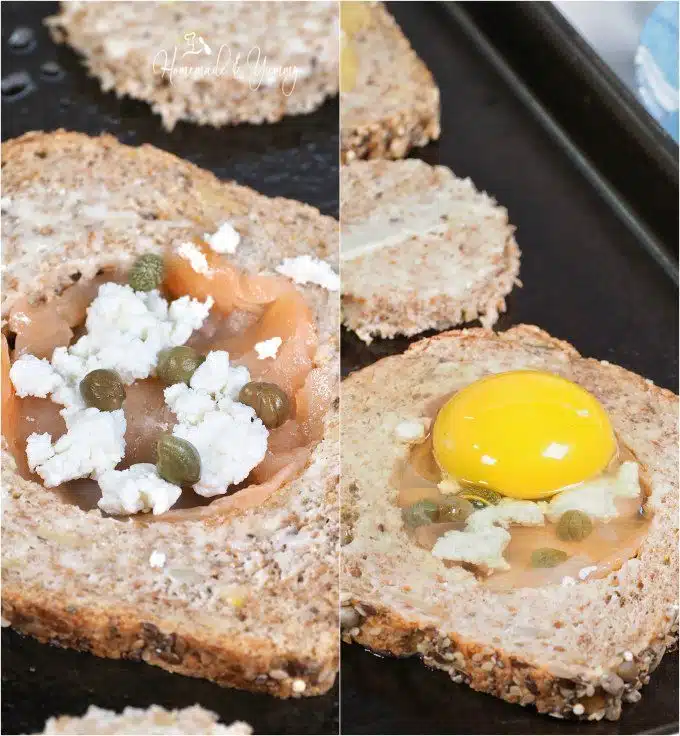 Alternative way to make Smoked Salmon Egg In a Hole.
