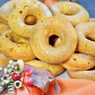 a pile of Baked Pumpkin Spice Donuts ready to eat!
