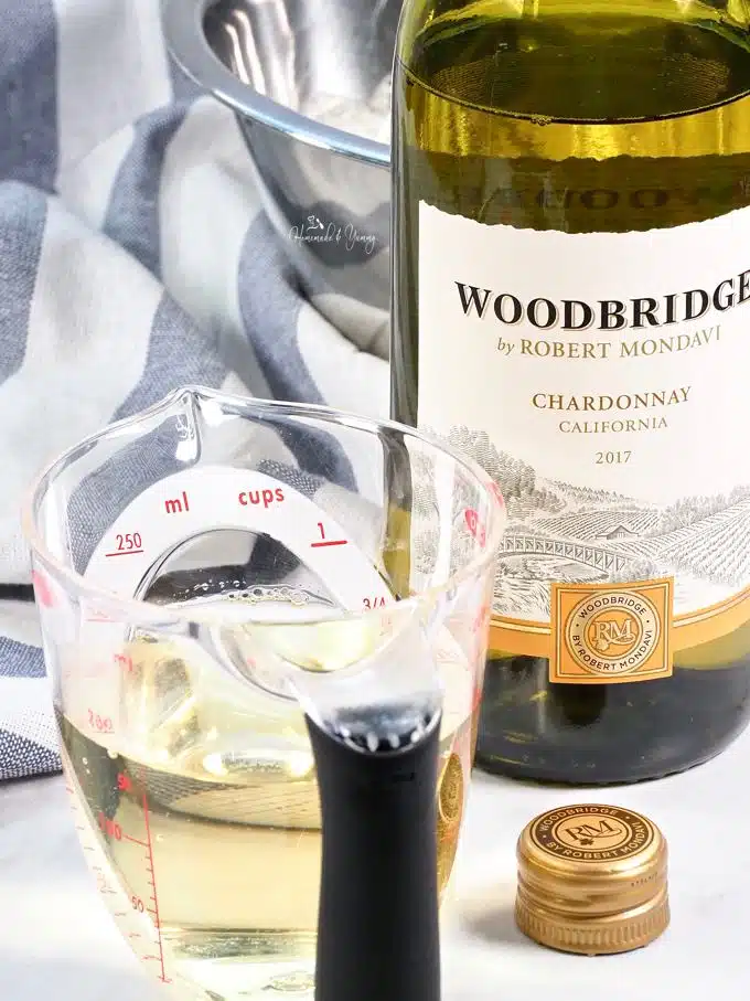 Picture of the brand Woodbridge by Robert Mondavi Wines measured out for the recipe.