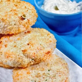 Fish Cakes on a plate ready to eat.