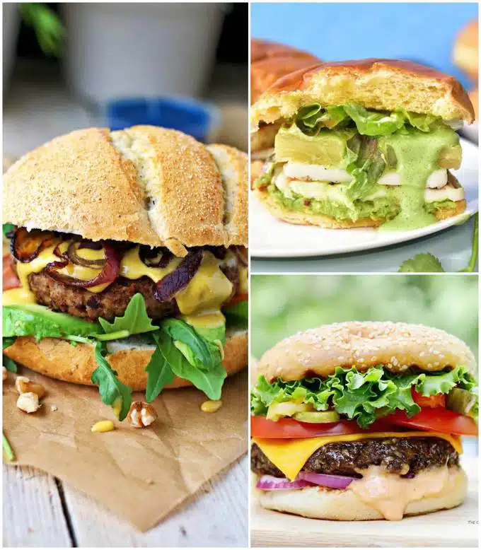 Homemade Vegan & Vegetarian Burgers Collage
