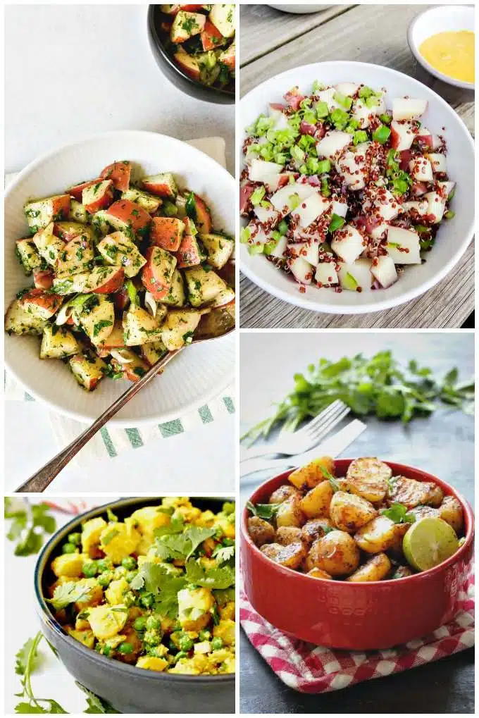 Collage of Curried Potato and Fusion Salad Recipes