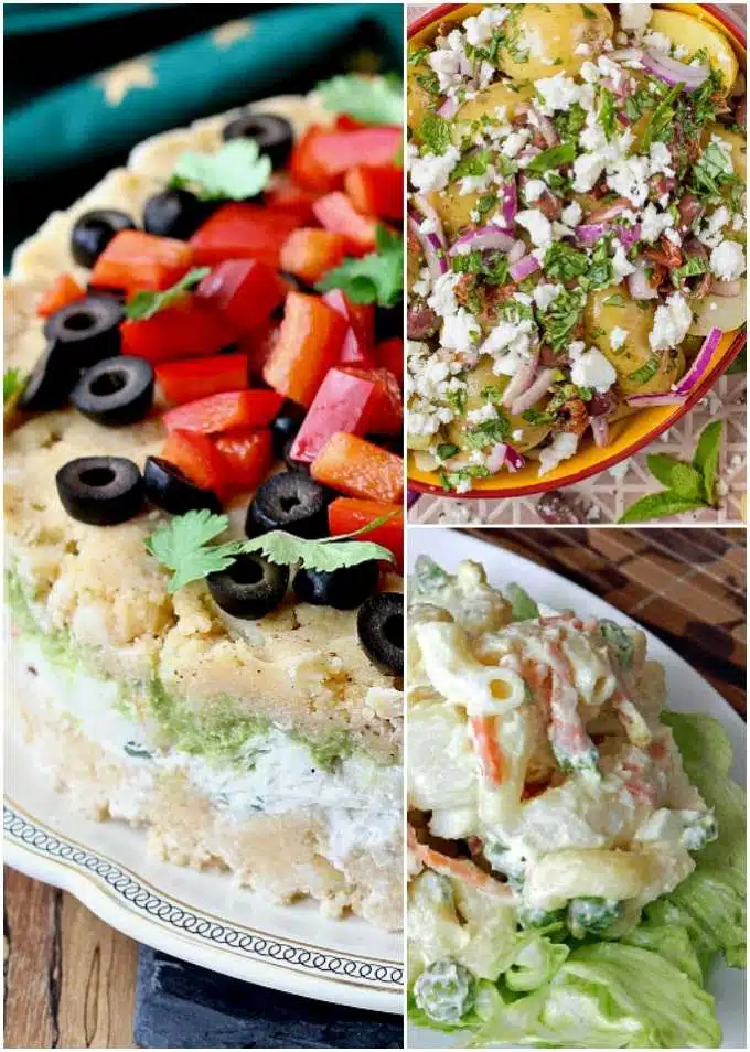 Collage of International Potato Salads (version 2)