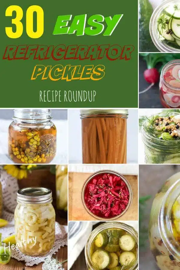 30 Easy Refrigerator Pickles Roundup Pin Image
