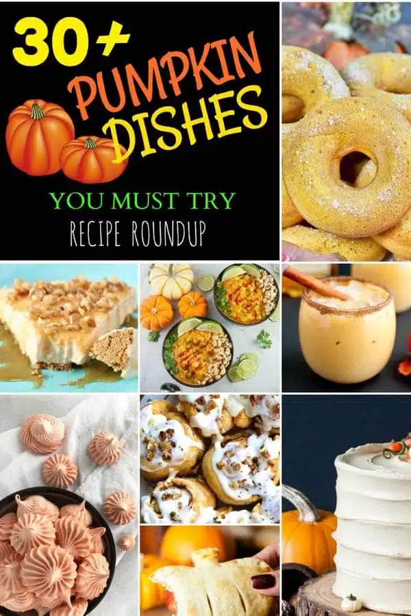 Pumpkin Dishes Recipe Roundup Collage Pin Image