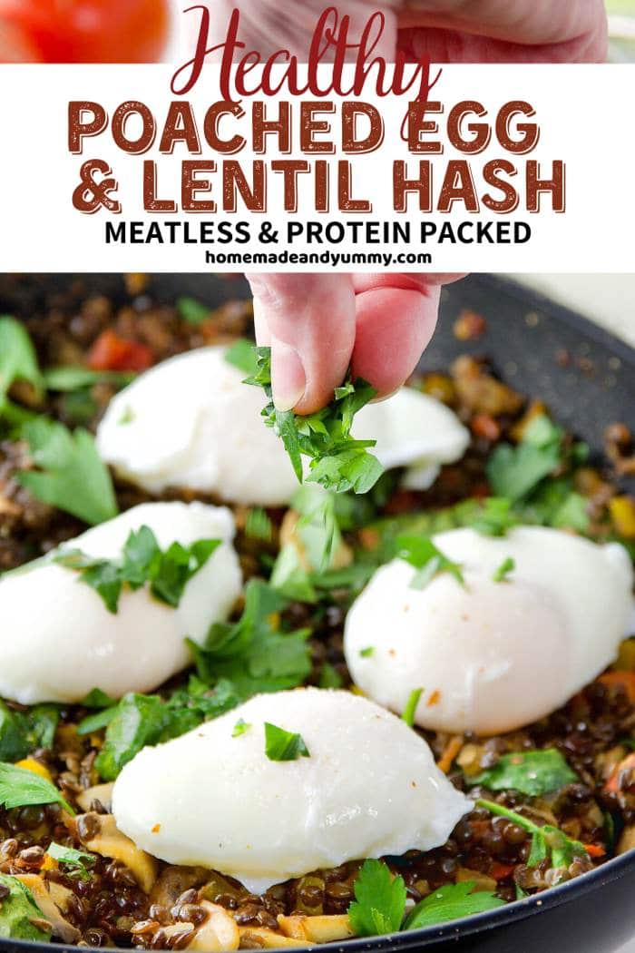 Poached Eggs & Lentil Hash Pin Image