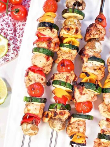 Grilled Chili Lime Chicken Skewers Pin Featured Image