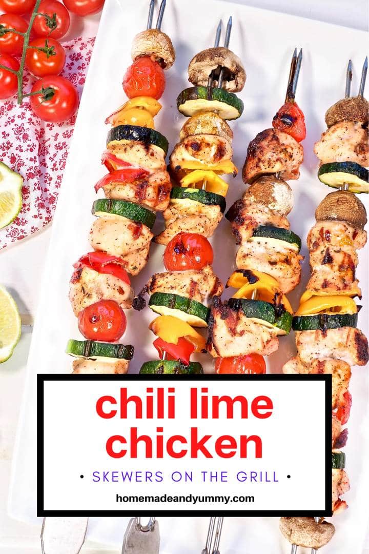 Chili Lime Chicken Skewers Pin Image