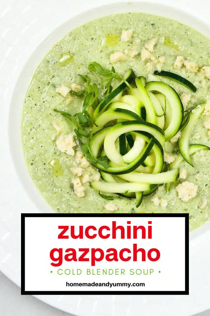 Zucchini Noodle Gazpacho Pin Image