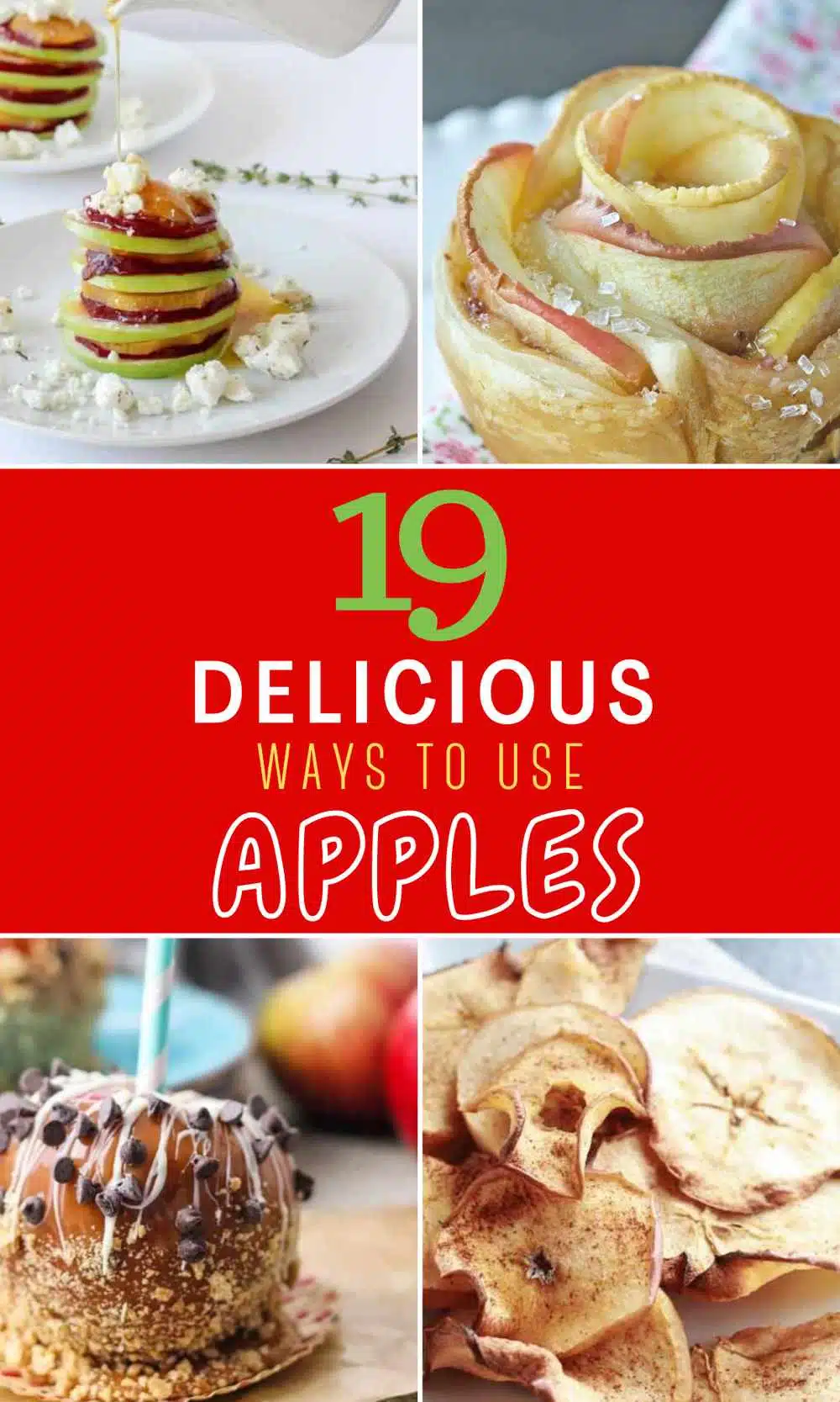 19 Delicious Ways To Use Apples collage image.