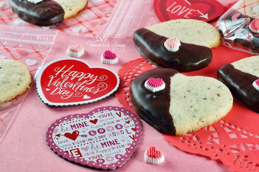 Gluten-free hemp cookies ready for Valentine's Day