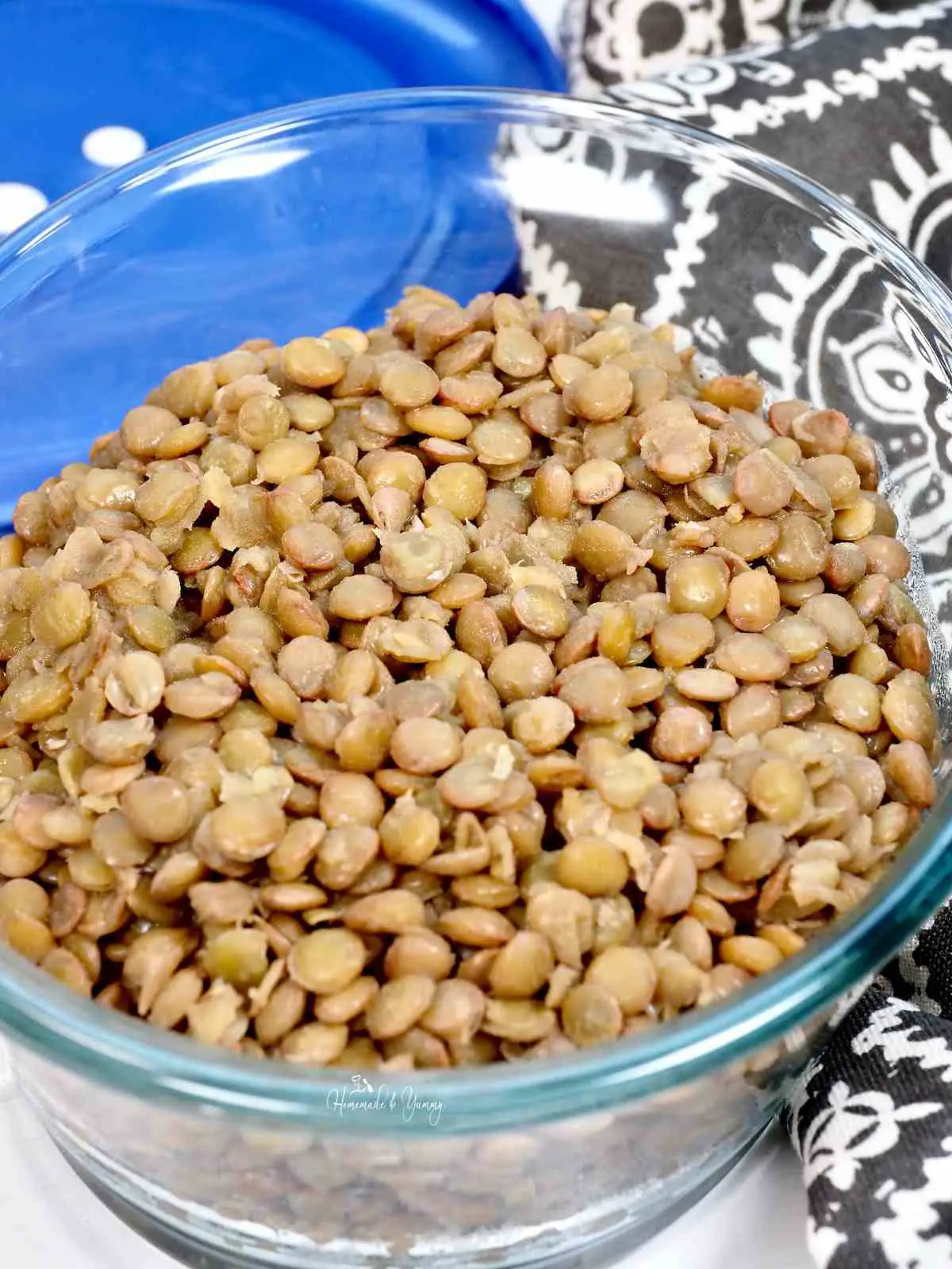 Lentils are marinated and ready to eat