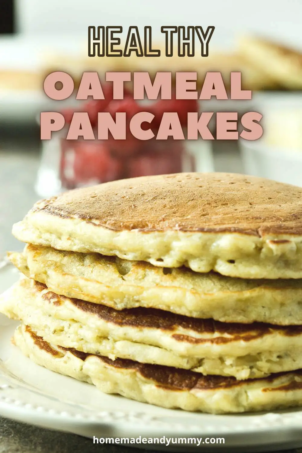 Healthy Oatmeal Pancakes Pin Image
