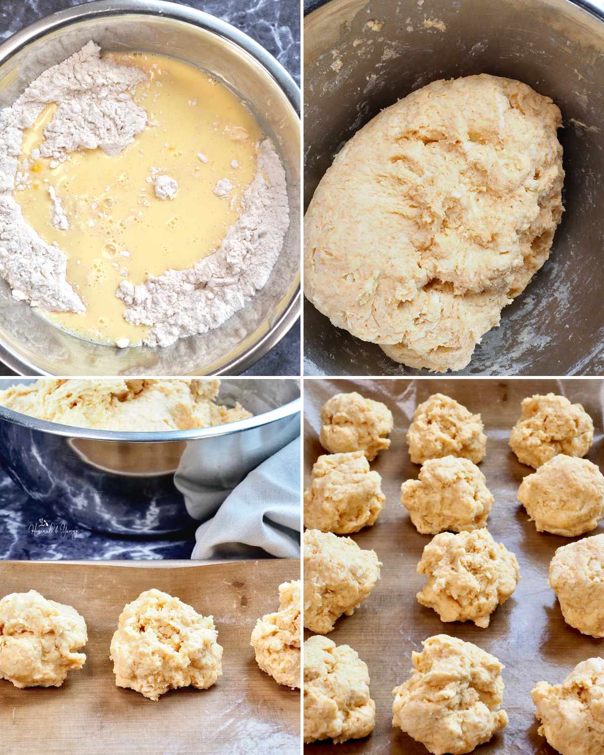 Steps five to seven for making biscuits.