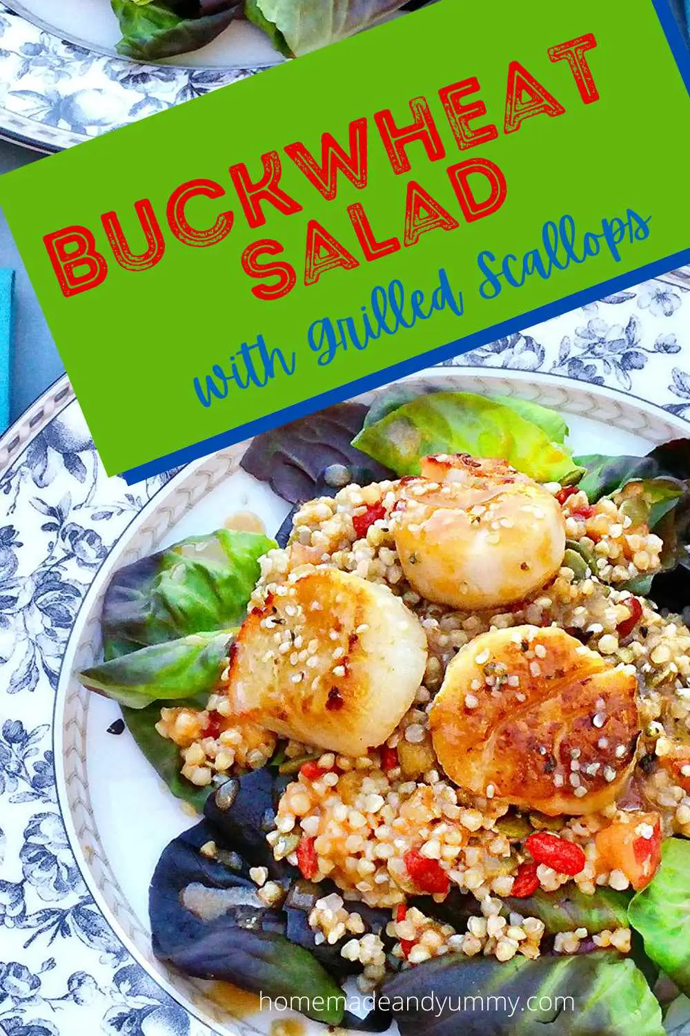 Buckwheat and Grilled Scallop Salad Pin