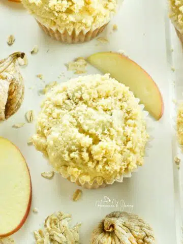 Apple muffins made with figs and oatmeal.