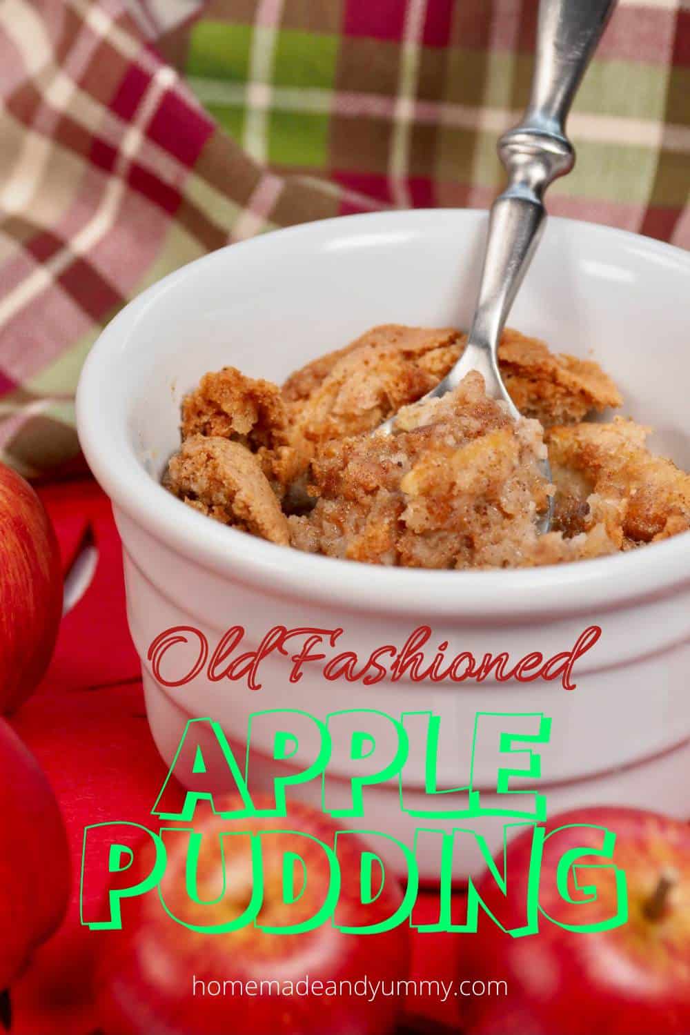 Old Fashioned Apple Pudding Pin Image