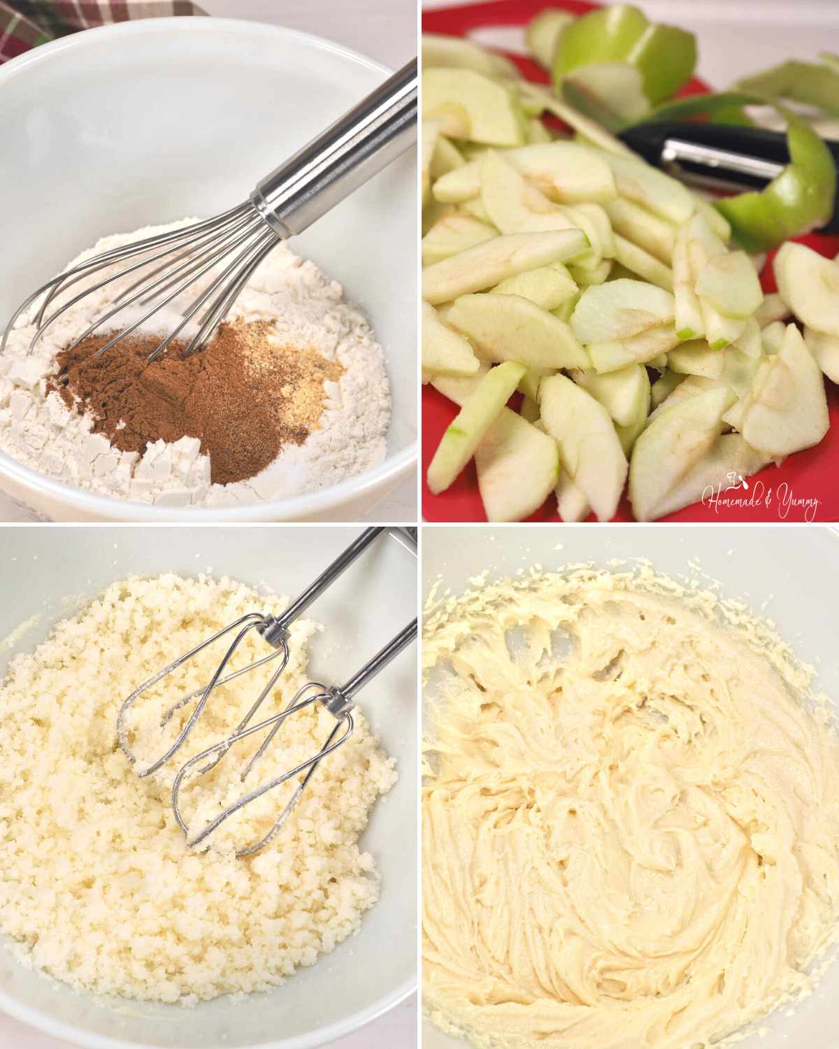 Apple recipe steps one to four.