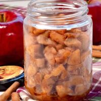 Spiced Apple Compote in a jar.