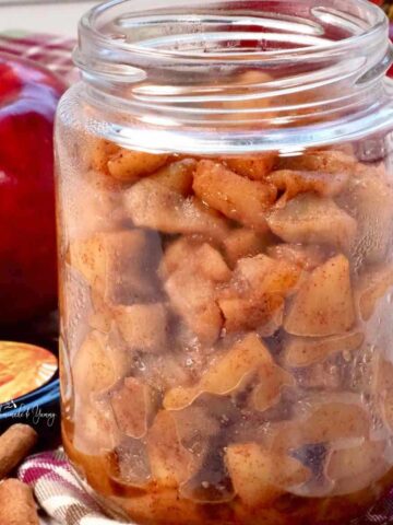 Spiced Apple Compote in a jar.