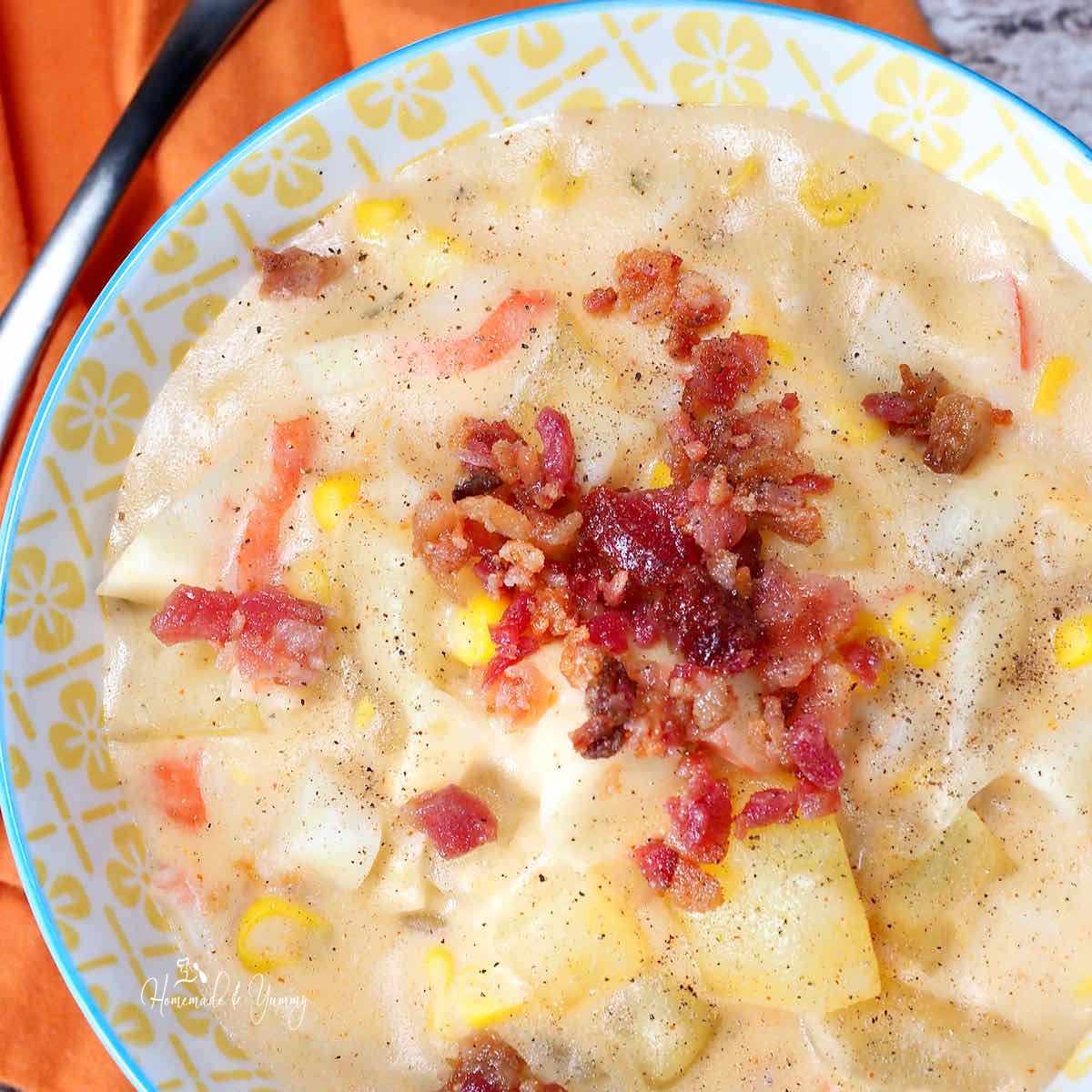 Slow Cooker Fish Chowder Soup | Homemade & Yummy