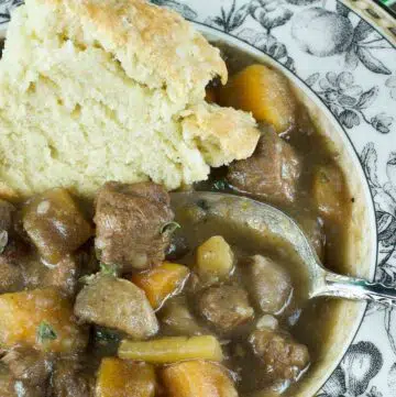 Irish stew made in the pressure cooker.