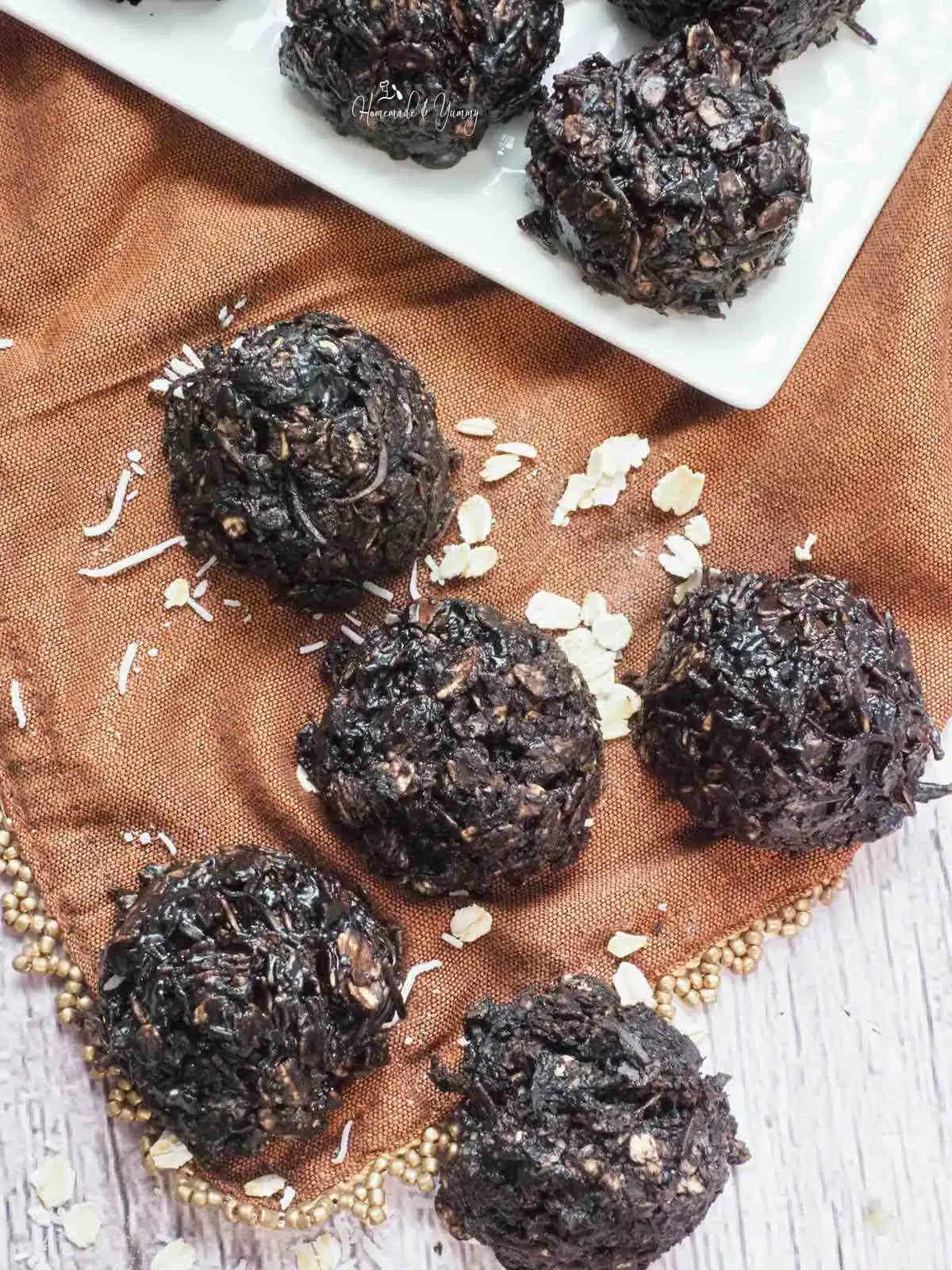 Dark Chocolate and Coconut Macaroons ready to eat.