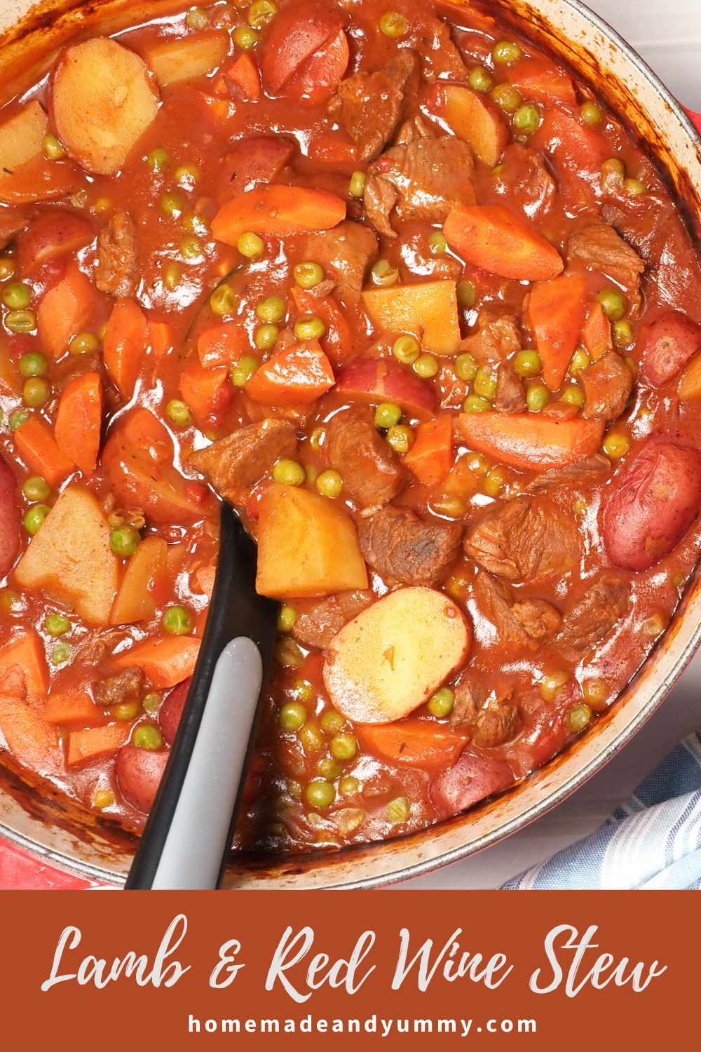 Lamb stew made with red wine.