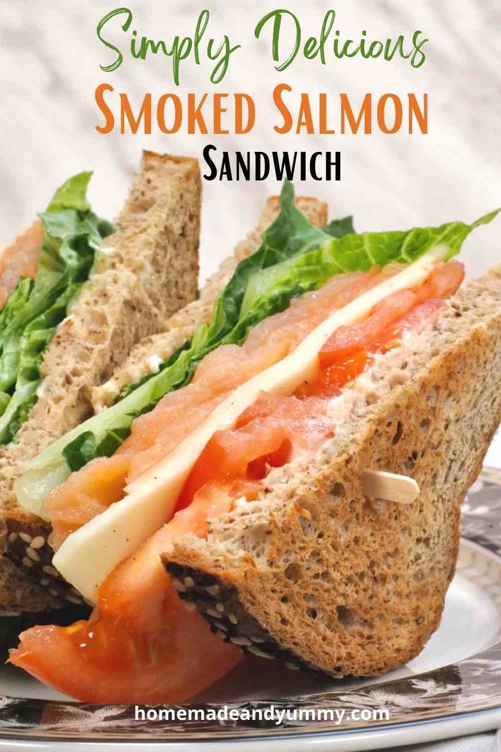 Simple sandwich elevated with cold smoked salmon.