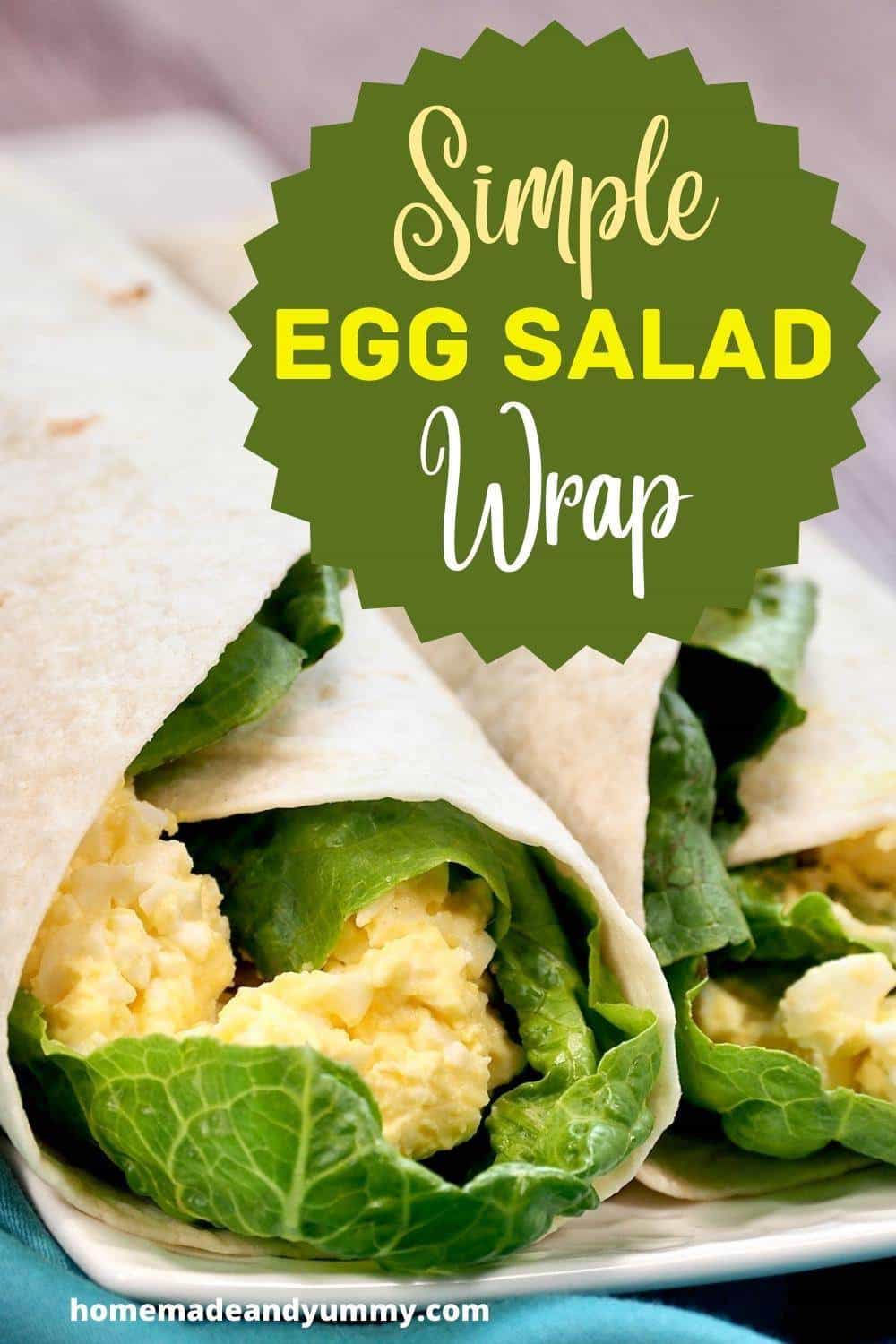 Pin image for egg salad sandwich wrap.