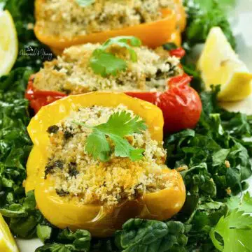 Quinoa Stuffed Peppers on a plate.