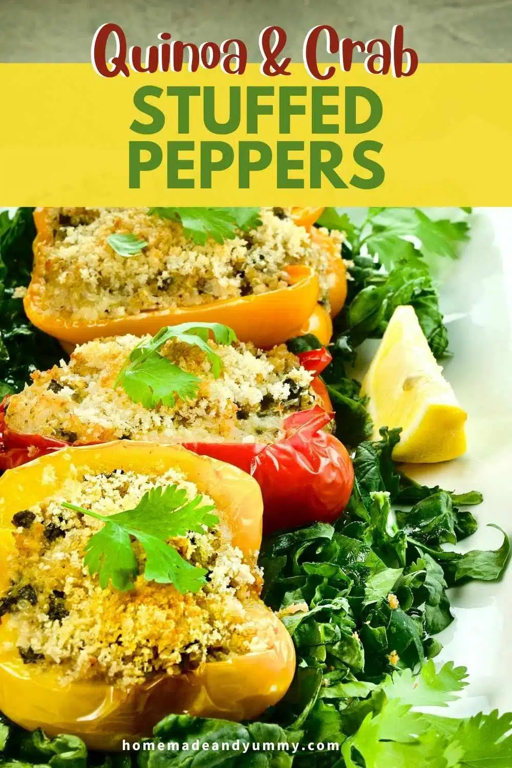 Quinoa and Crab Stuffed Bell Peppers for an easy dinner.