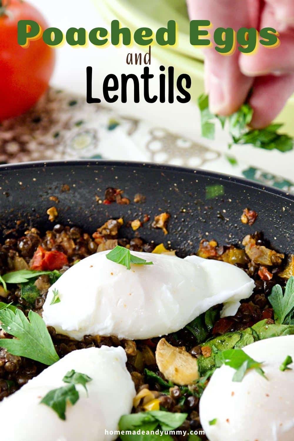 Poached Eggs and Lentils Pin