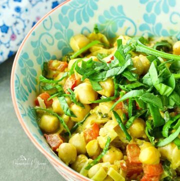 Easy Chickpea Curry for dinner.