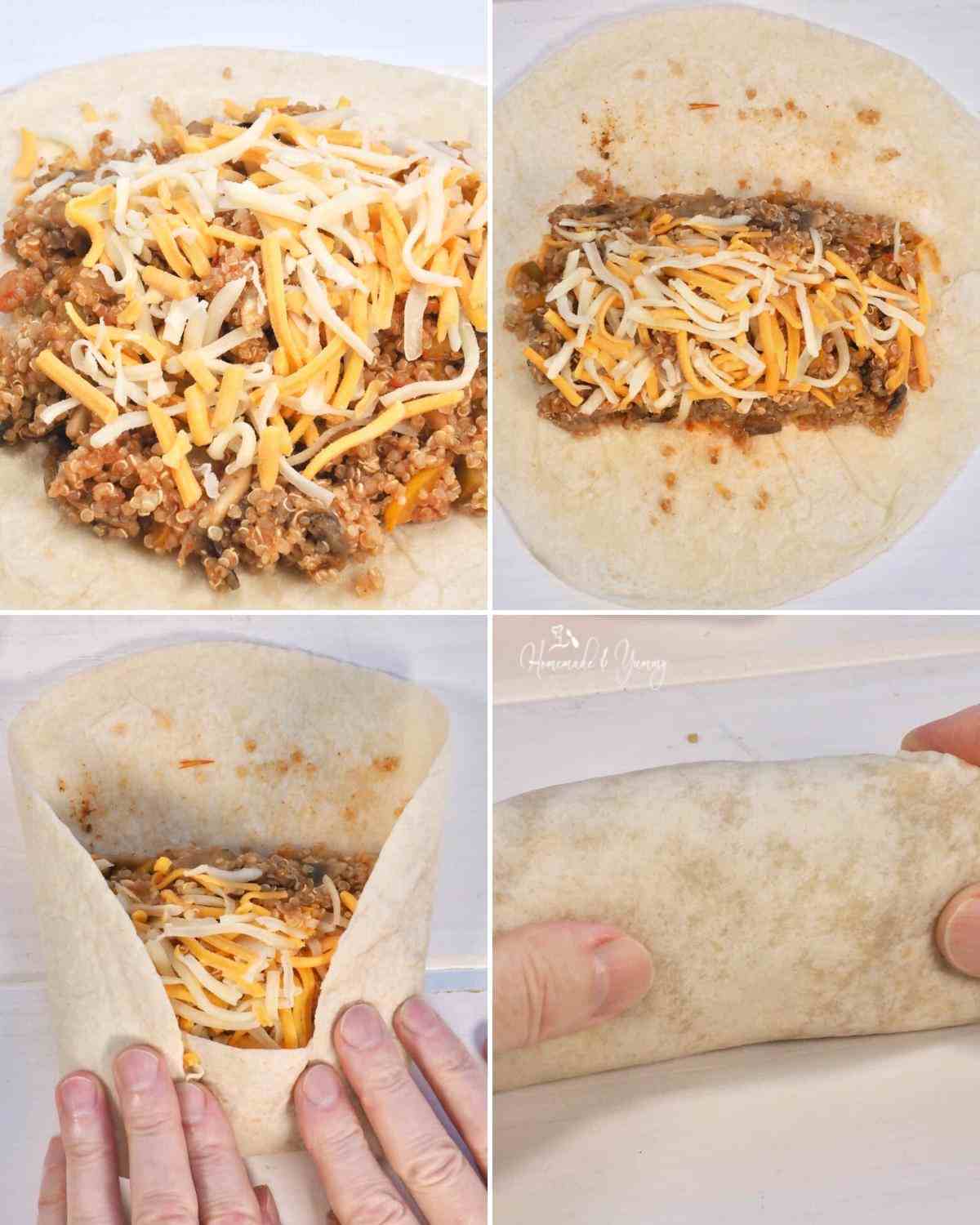 How to fill and wrap a burrito.