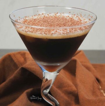 Chocolate Coffee Martini in a glass.