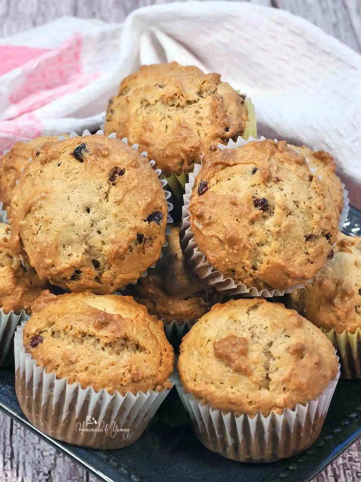 Freshly baked Cranberry Bran Muffins
