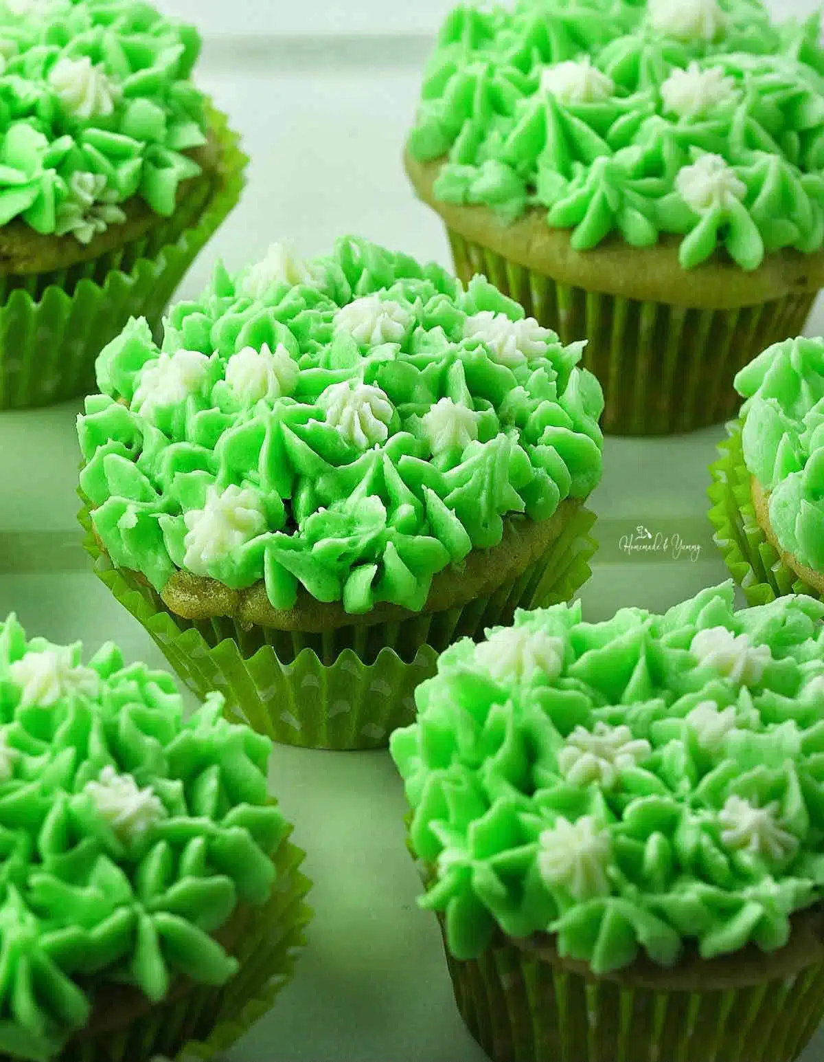 Green Tea Cupcakes from a cake mix.