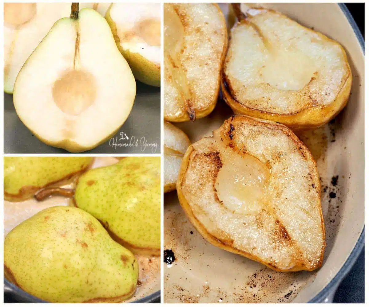 How to make pears roasted in the oven.