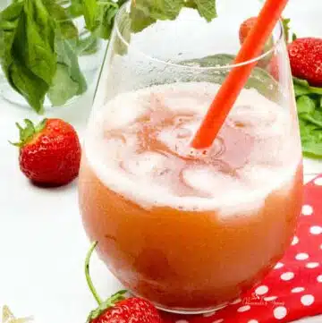 Strawberry Basil Cocktail made with tequila.