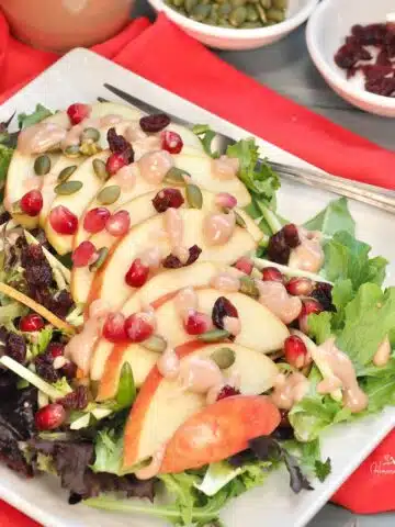 Harvest Salad with pomegranate dressing.