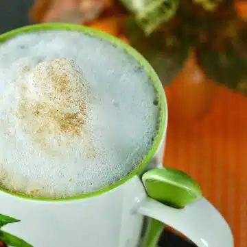 Pumpkin latte made with real pumpkin puree.