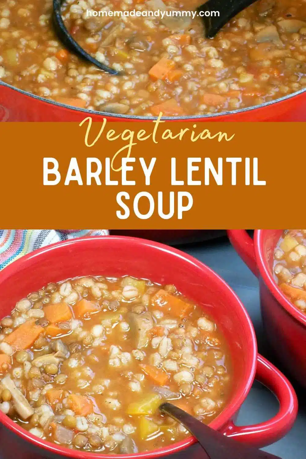 Vegetarian Soup with Barley and Lentils for dinner.